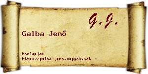 Galba Jenő névjegykártya